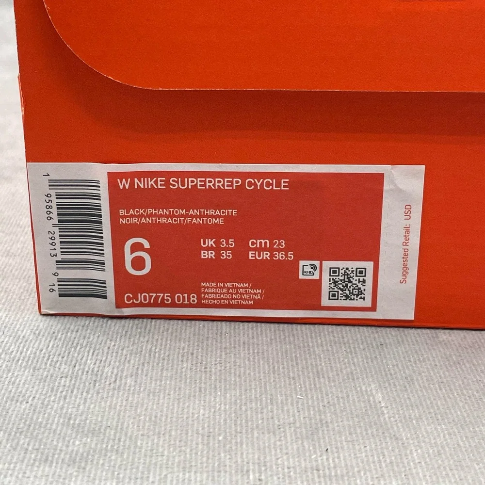 Nike SuperRep Cycle‎ Women’s Indoor Cycling Shoes Black Orange Size 6